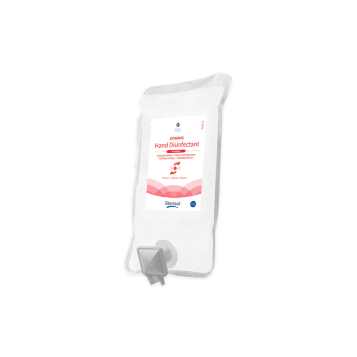Sterisol ethanol-based hand sanitiser 375 ml, in a pack of 12.

Gel and ethanol-based hand sanitizer that effectively removes microorganisms from the skin. Alcohol 85%. Added glycerine prevents drying of the skin. Suitable for general use as well as for health care. Suitable for use in Ecoline 0,375l dispenser.