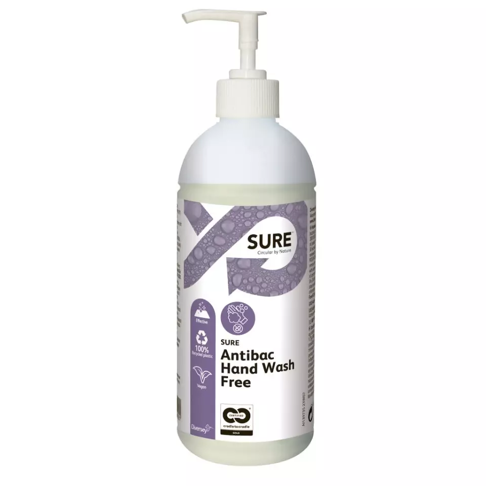 SURE 100896988, Antibac Hand Wash Free 0.5L - Desinficerande, oparfymerad flytande handtvål, image 1, gallery thumbnail