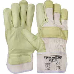 PRO FIT 594113, Full Grain Cowhide Leather Work Gloves 10