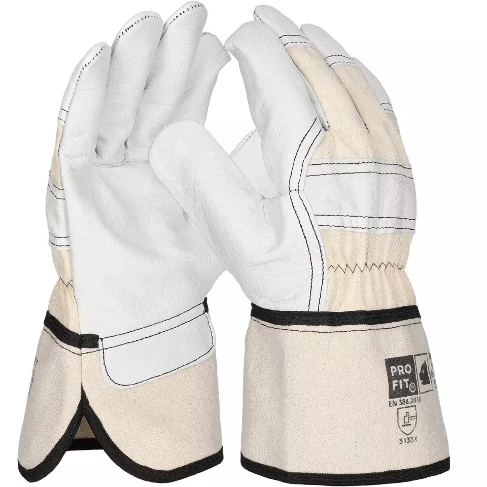 PRO FIT 552113, Full-Grain Cowhide Leather Work Gloves, image 1, gallery thumbnail
