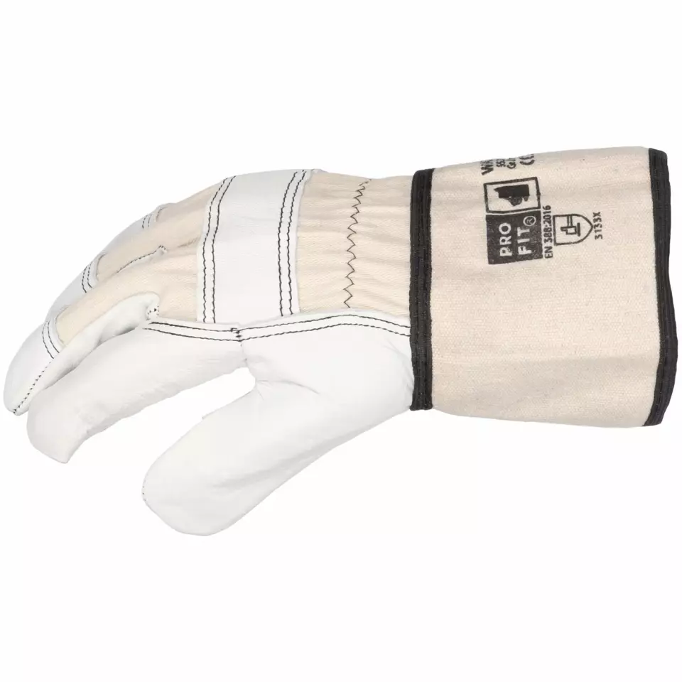 PRO FIT 552113, Full-Grain Cowhide Leather Work Gloves, image 2, gallery thumbnail