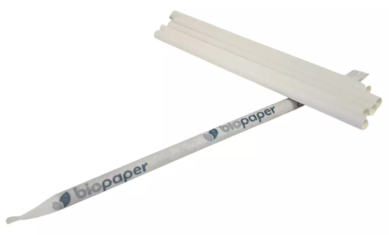 Matrix Pack 06-0455-01023387, Papierstrohhalme, weiß, 200x8x100, 1/1 in bedrucktem Papier einzeln verpackt ohne Biopapier-Etikett, image 1