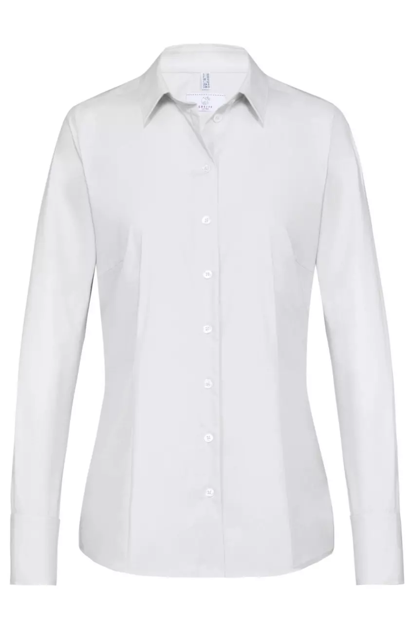 GREIFF 6515-1120-90, Weiße Basic Damenbluse Langarm, image 1, gallery thumbnail