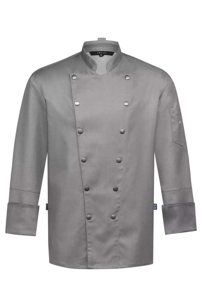 GREIFF 5592-6910-14, Denim Look Grey Chef's Jacket Denim Look, image 1, gallery thumbnail