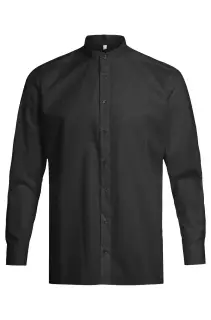 GREIFF 6772-1120-10, Musta miesten pystykauluksinen paita Basic
