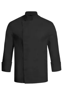GREIFF 5580-8000-10, Black Chef's Jacket With Concealed Press Buttons