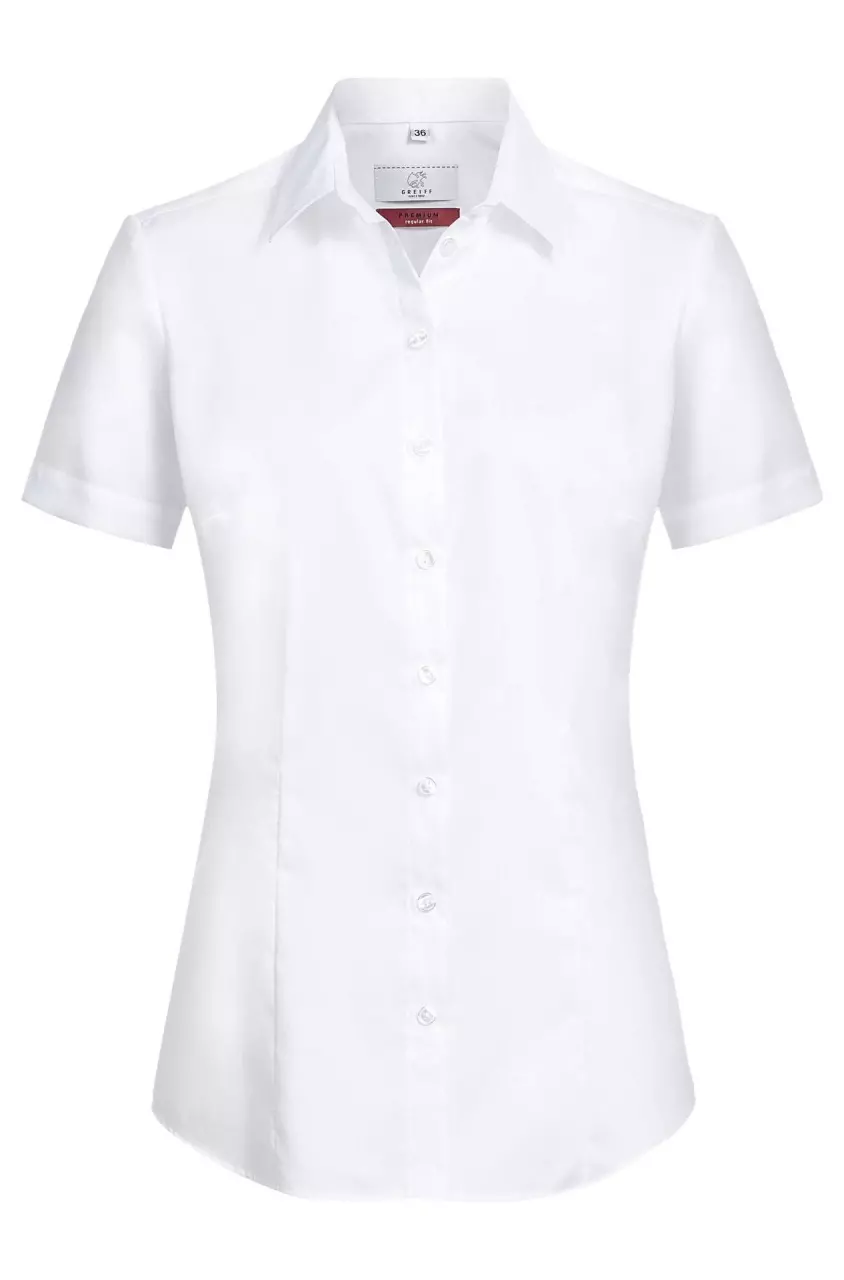 GREIFF 6563-1200-90-2, White Women's Blouse Short Sleeve Premium 50-52, image 1, gallery thumbnail