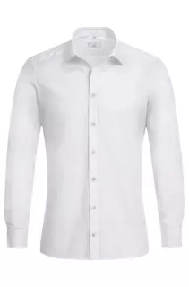 GREIFF 6720-1120-90, Valkoinen pitkähihainen perus-slim fit -kauluspaita miehille