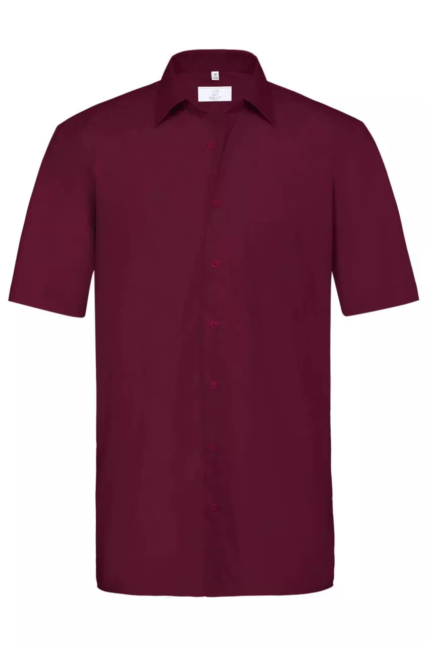GREIFF 6666-1120-53, Bordeaux Men's Shirt Short Sleeve Basic, image 1, gallery thumbnail