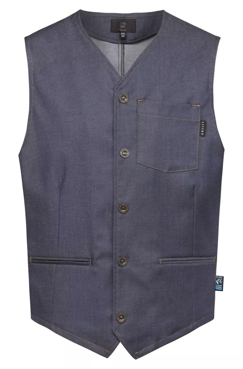 GREIFF 1619-6910-20, Herren Service-Weste Denimlook Marineblau, image 1, gallery thumbnail