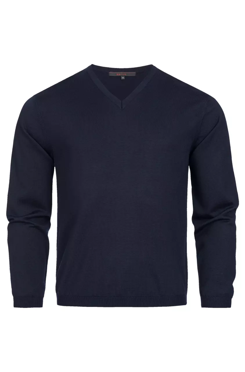 GREIFF 6040-5050-20, Marineblauer Herren-Pullover, image 1, gallery thumbnail