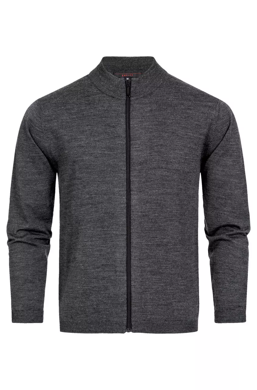 GREIFF 6042-5050-11, Graue Herren-Strickjacke, image 1, gallery thumbnail