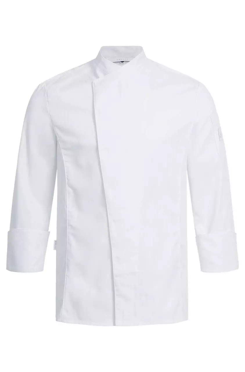 GREIFF 5544-2575-90-2, Weiße Satinstreifen-Kochjacke mit Satinstreifen XXL-XXXL, image 1, gallery thumbnail