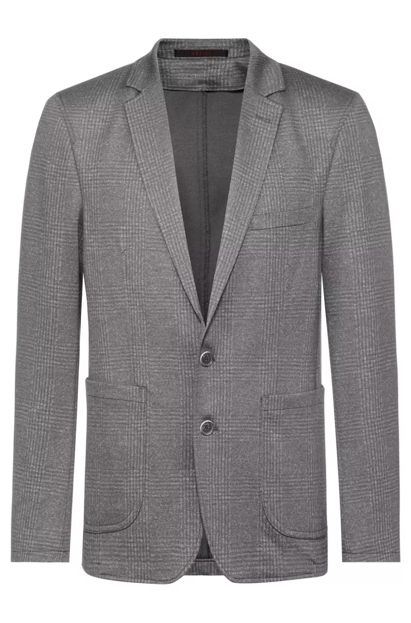 GREIFF 1139-2150-16-2, Hellgraues Herren Jersey-Sakko mit Glencheck-Muster 56-60, 110, image 1, gallery thumbnail