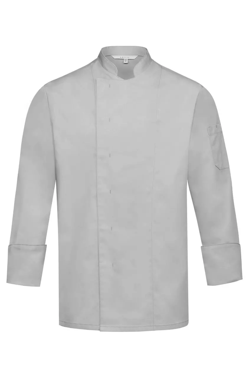 GREIFF 5580-8000-15-2, Hellgraue Kochjacke mit verdeckten Druckknöpfen XXL-XXXL, image 1, gallery thumbnail