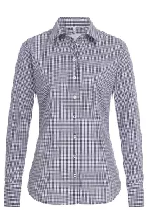GREIFF 6521-1170-20, Vichy Check Blue Women's Blouse Long Sleeve Basic