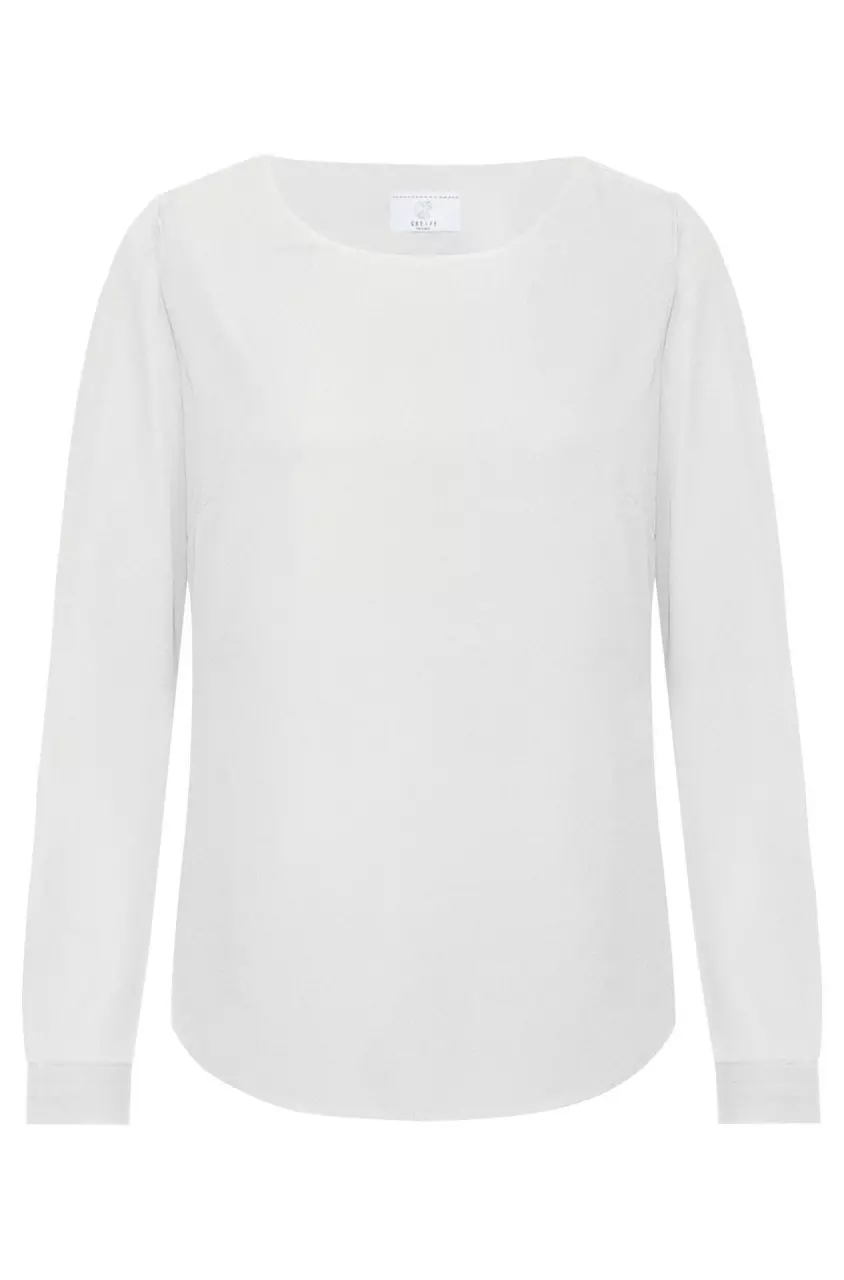 GREIFF 6573-1446-91, Offwhite Women's Chiffon Blouse Long Sleeve, image 1, gallery thumbnail