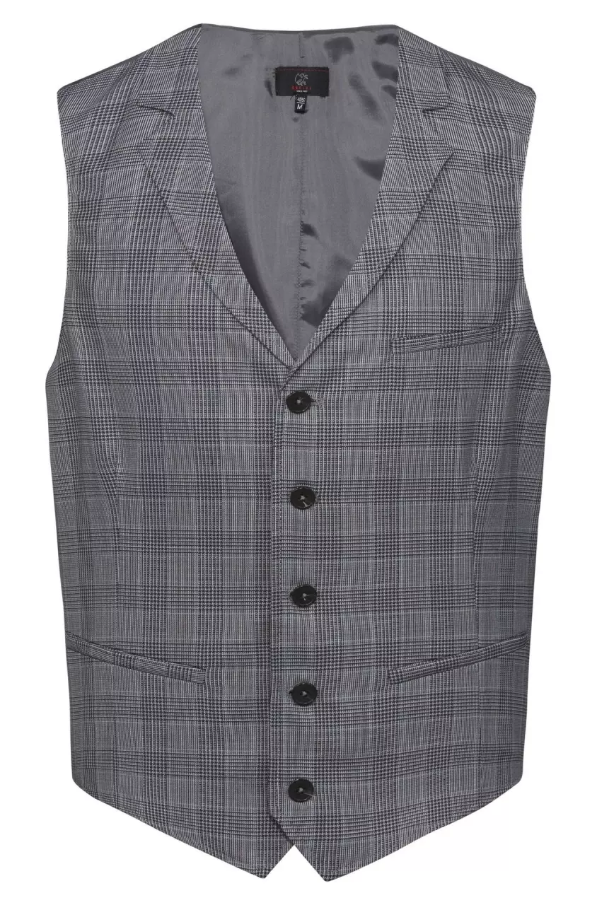 GREIFF 1617-2740-14-2, Harmaa glen-ruudullinen miesten palveluliivi XXL, koko XXL, image 1, gallery thumbnail