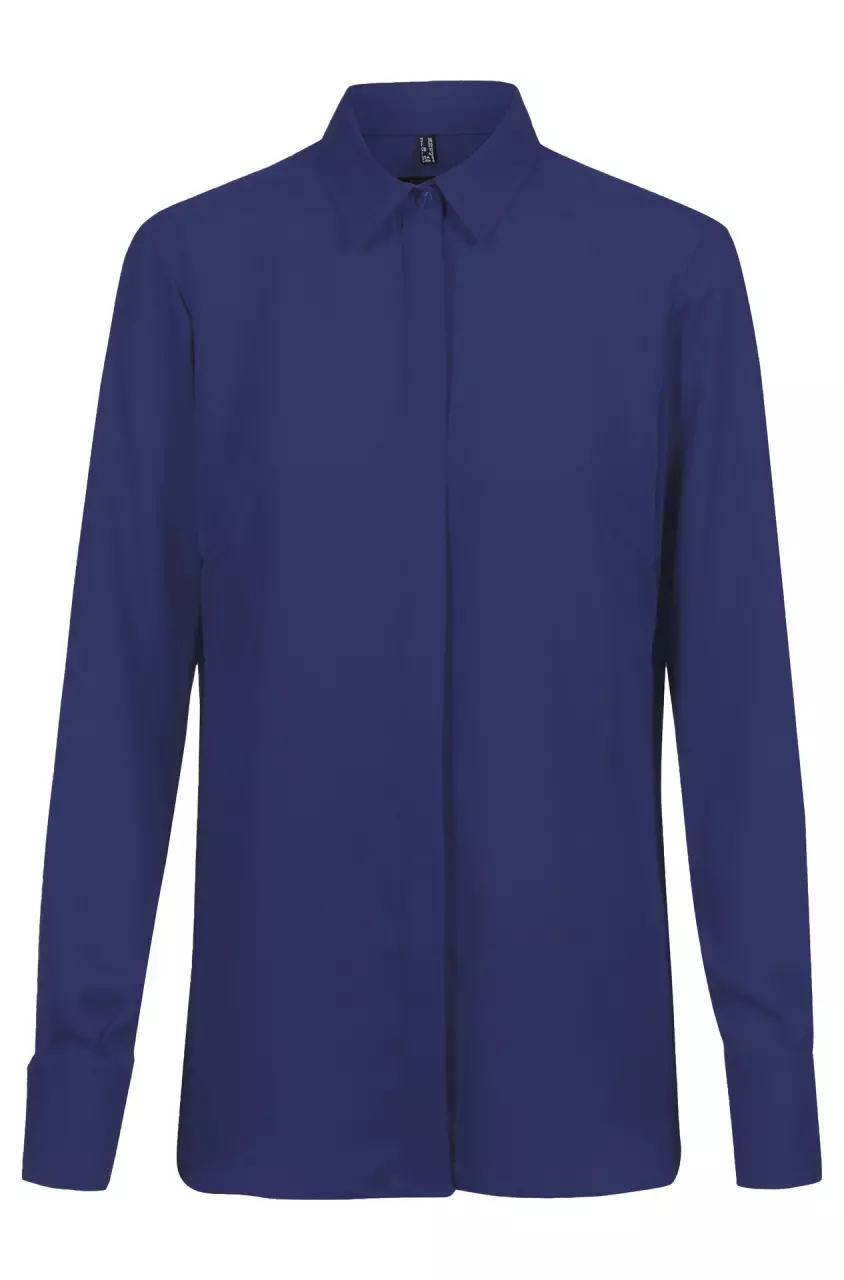 GREIFF 6580-1446-20, Marineblaue Damen-Chiffonbluse Langarm, image 1, gallery thumbnail