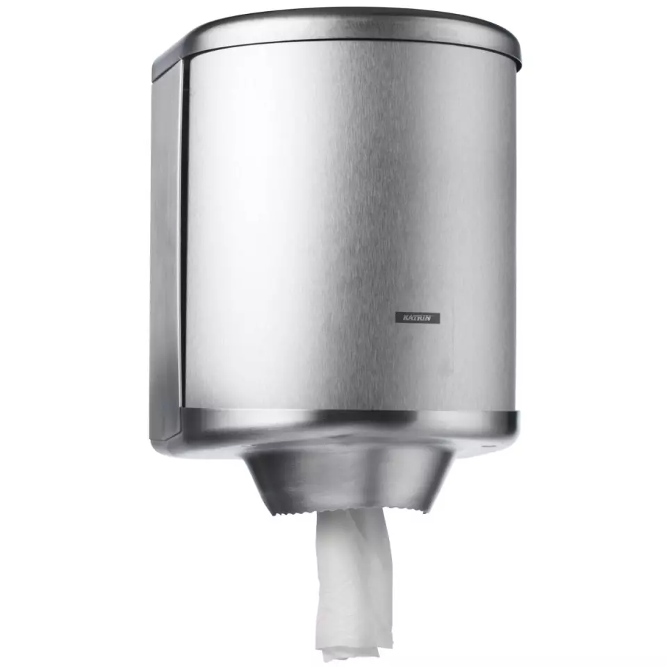 Katrin 993100, Center-Pull Towel Dispenser M, Brushed Steel, image 1, gallery thumbnail