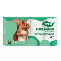 Serla 80410, Talouspaperi 4 rullaa puoliarkki