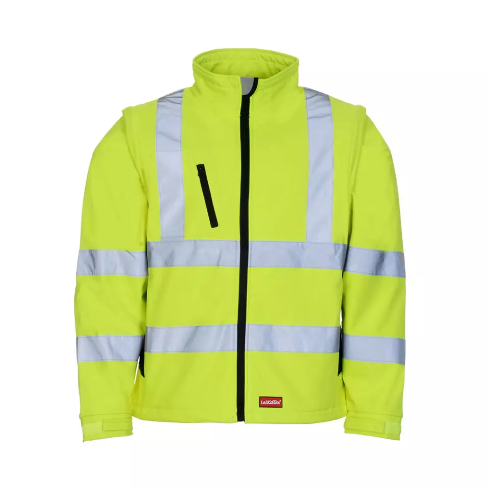 Richard Leipold 490770, LeiKaTex Softshell-Warnschutzjacke nach EN ISO 20471 neongelb / marineblau, image 1, gallery thumbnail
