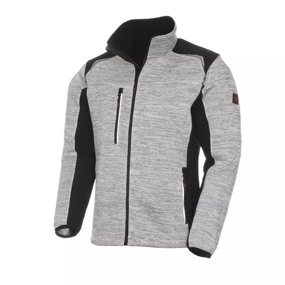 Richard Leipold 490520, LeiKaTex Strickfleece-Jacke "Refleece" hellgrau meliert, image 1, gallery thumbnail