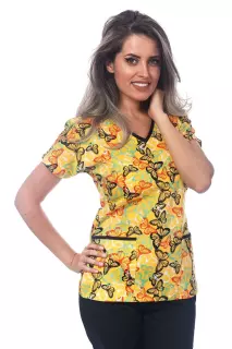 Praxis Fashion PFB-CPT-64K, Vårdbiträdes figursydd vårdskjorta gul