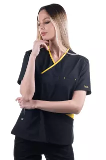 Praxis Fashion PFP-ONY-84K64, Active Onyx Vårdtopp Sportmesh svart/gul