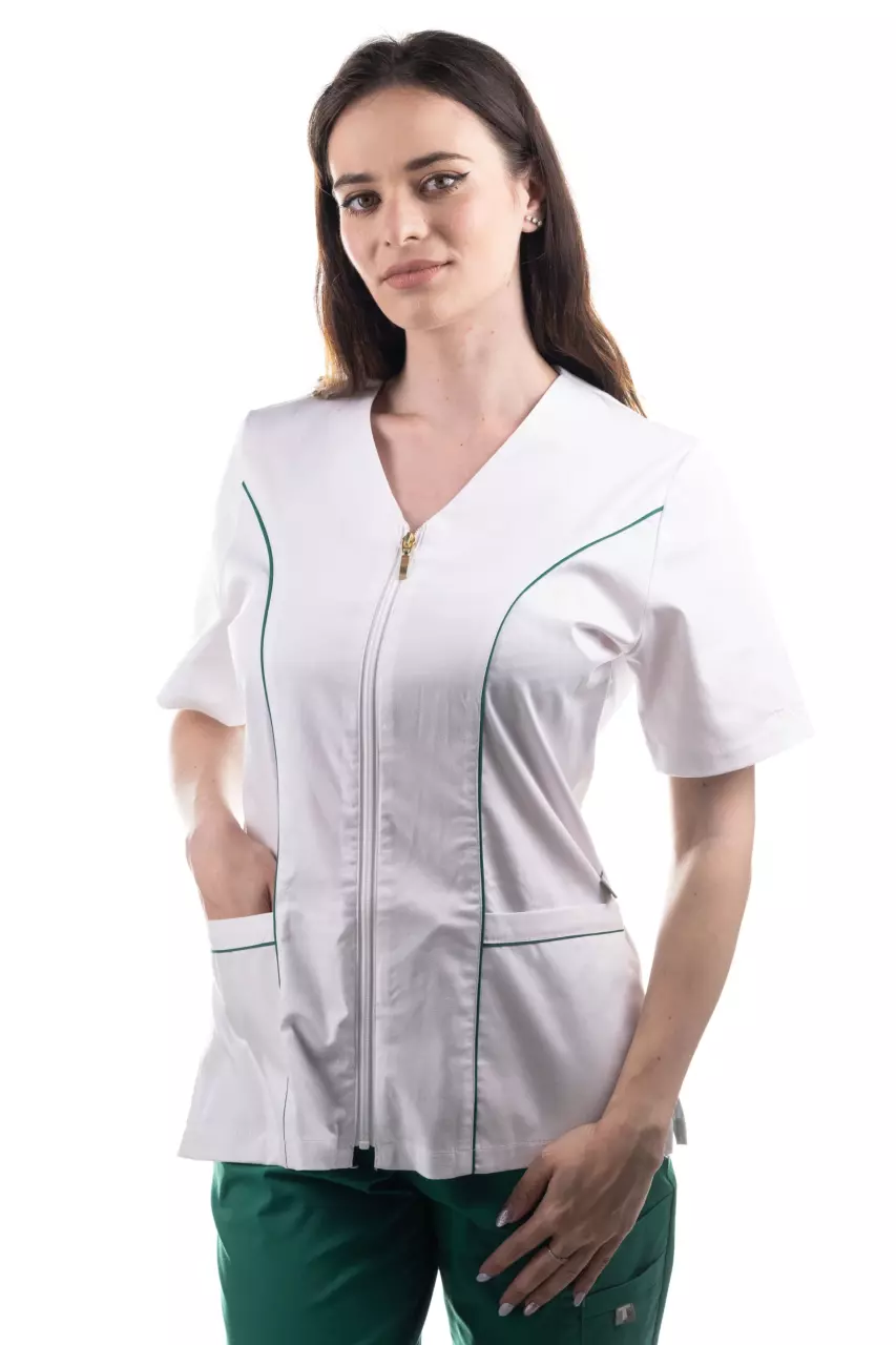 Praxis Fashion PFB-ZIP-51S, Duo Fashion Scrubs Set Top, image 1, gallery thumbnail