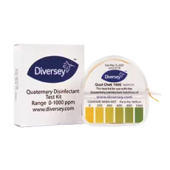 Diversey 7518582, QUAT Teststreifen 0 - 1000 ppm Zur Analyse des Quat-Anteils in der Desinfektionslösung