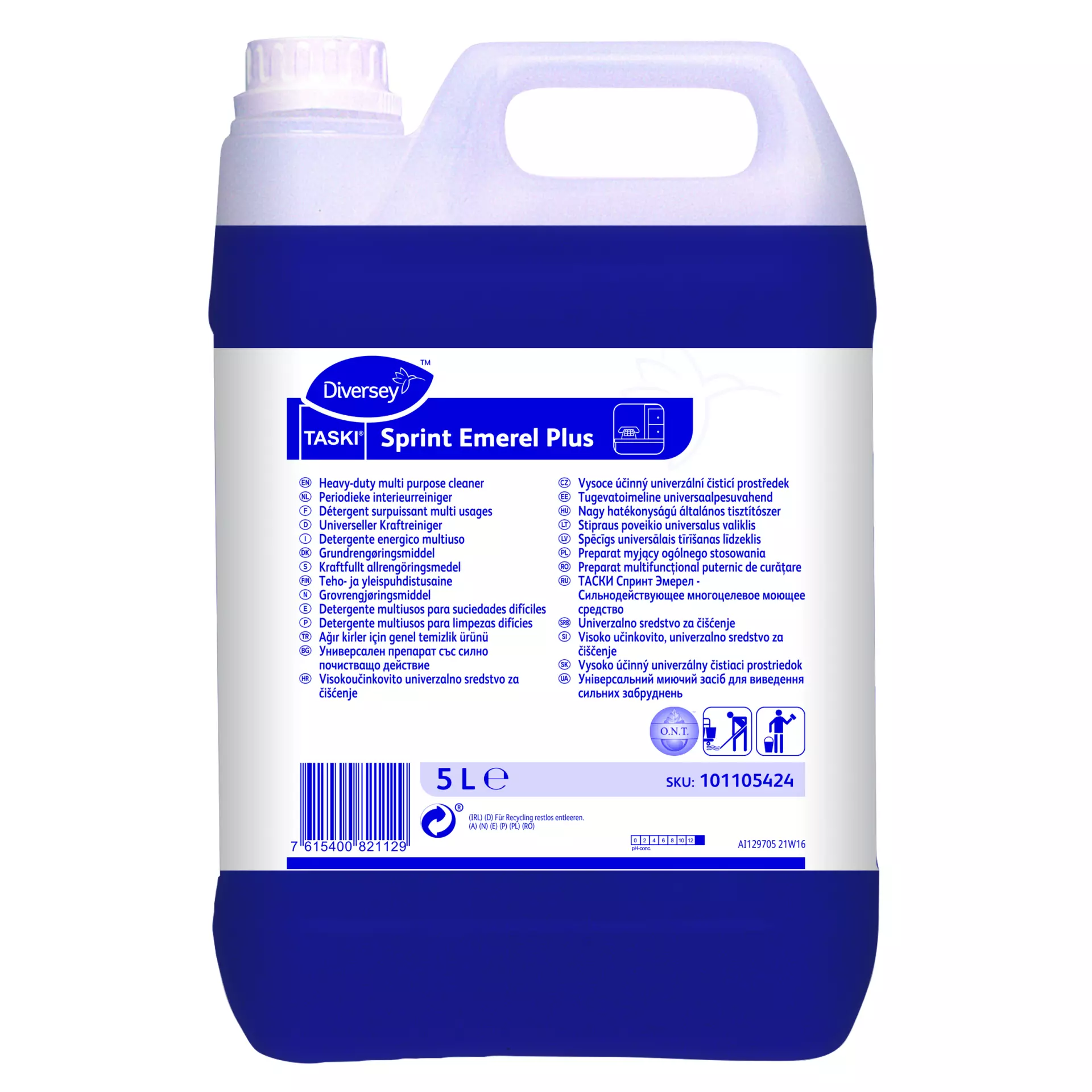 TASKI 101105424, Sprint Emerel Plus Heavy-Duty Cleaner 5L, image 1