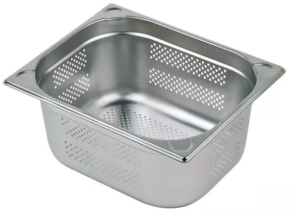APS 81901, GN 1/2 Container, Perforated Stainless Steel, Depth: 65mm, Silver, image 1, gallery thumbnail