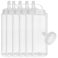 APS 93250, Squeeze Bottle, Set of 6 Polyethylene, Ø 5cm, 260ml, Transparent