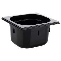 APS 82077, GN 1/6 Container Polycarbonate, Depth: 100mm, Black