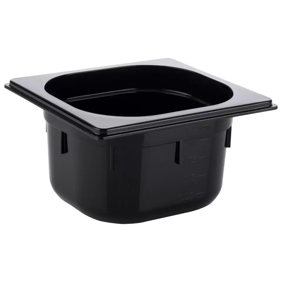 APS 82077, GN 1/6 Container Polycarbonate, Depth: 100mm, Black, image 1, gallery thumbnail