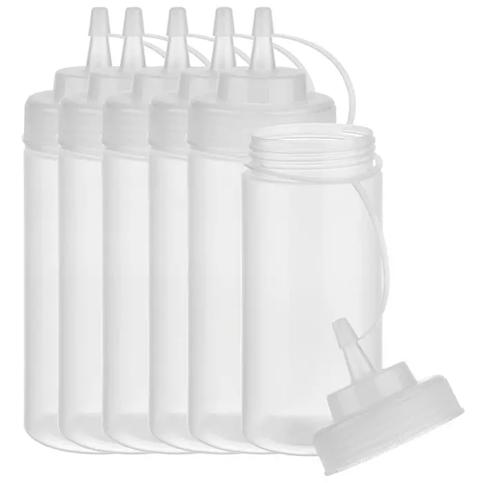 APS 93253, Squeeze Bottle, Set of 6 Polyethylene, Ø 7cm, 490ml, Transparent, image 1, gallery thumbnail