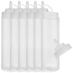 APS 93256, Squeeze Bottle, Set of 6 Polyethylene, Ø 7cm, 760ml, Transparent