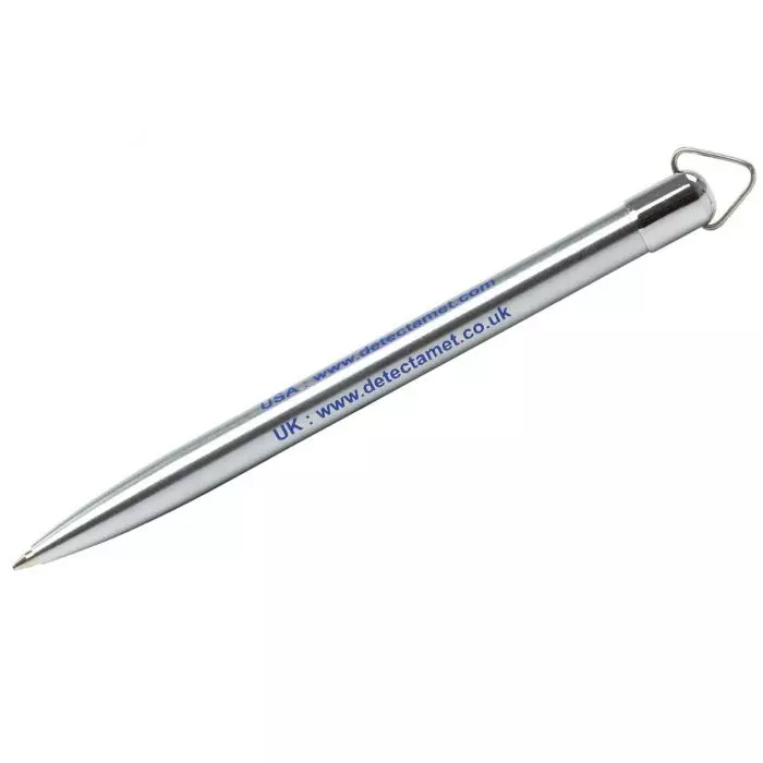Detectamet 610-I01-DA04, Edelstahl-Kugelschreiber mit Trageband-Schlaufe, blaue Tinte, image 1, gallery thumbnail