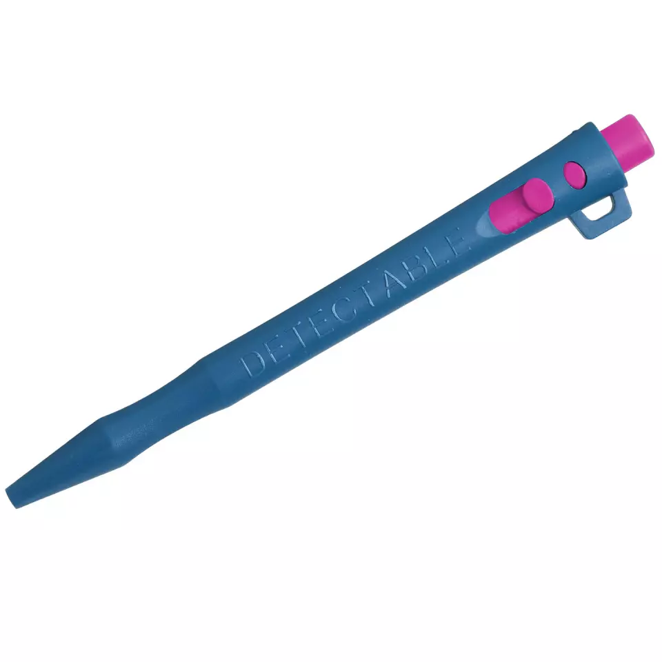Detectamet 101-LY-PK-I01-C, HD Einziehbarer Stift mit Schlaufenband, blaue Tinte, rosa Ende, image 1, gallery thumbnail