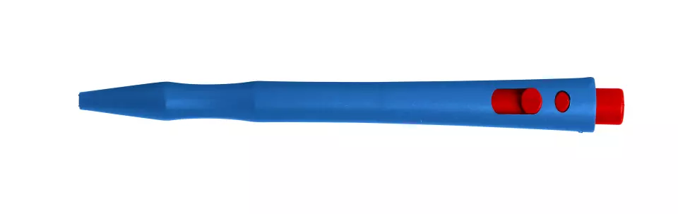 Detectamet 101-MC-RD-I11-C, HD Retractable Pen without Clip, Blue Cryo Ink, Red End, image 2, gallery thumbnail
