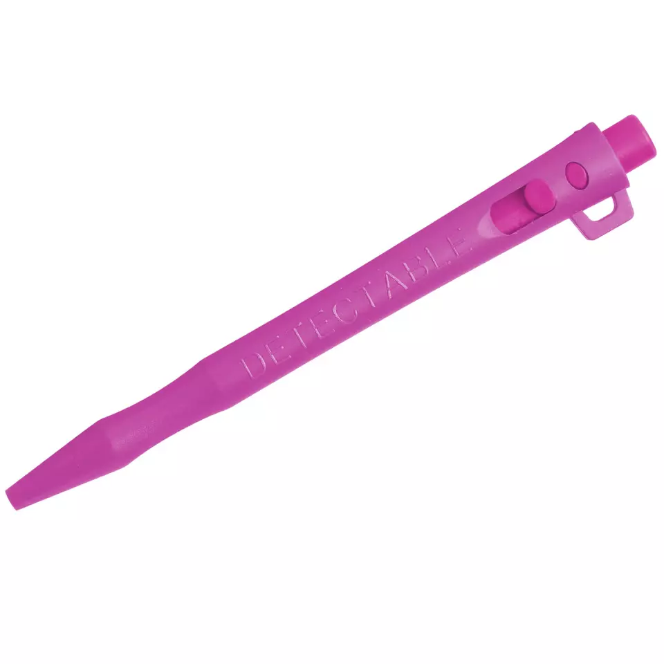 Detectamet 101-LY-PK-I01-C, HD Einziehbarer Stift mit Schlaufenband, blaue Tinte, rosa Ende, image 3, gallery thumbnail
