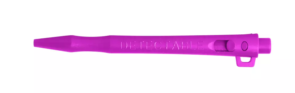 Detectamet 101-LY-PK-I01-C, HD Einziehbarer Stift mit Schlaufenband, blaue Tinte, rosa Ende, image 4, gallery thumbnail