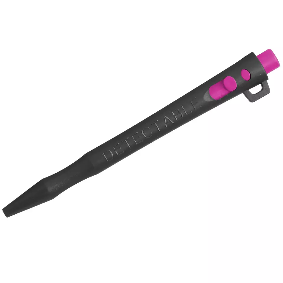 Detectamet 101-LY-PK-I01-C, HD Einziehbarer Stift mit Schlaufenband, blaue Tinte, rosa Ende, image 2, gallery thumbnail