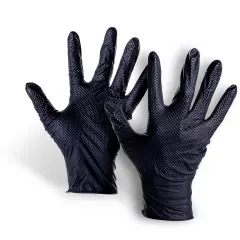 Ulith® Profi 3-8162, Edge Grip Einweghandschuhe Nitril, Schwarz
