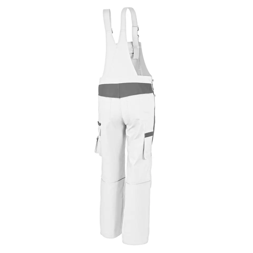 Qualitex NM-41006-3032, PRO Bib Overall White/Grey, image 2, gallery thumbnail