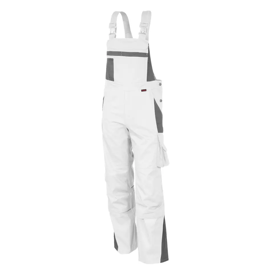 Qualitex NM-41006-3032, PRO Bib Overall White/Grey, image 1, gallery thumbnail