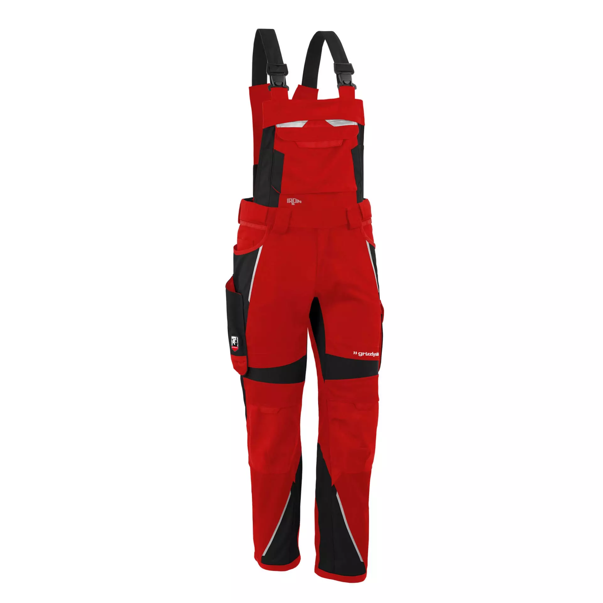 Grizzlyskin GIM3702, IRON Bib Overall Red/Black, image 1