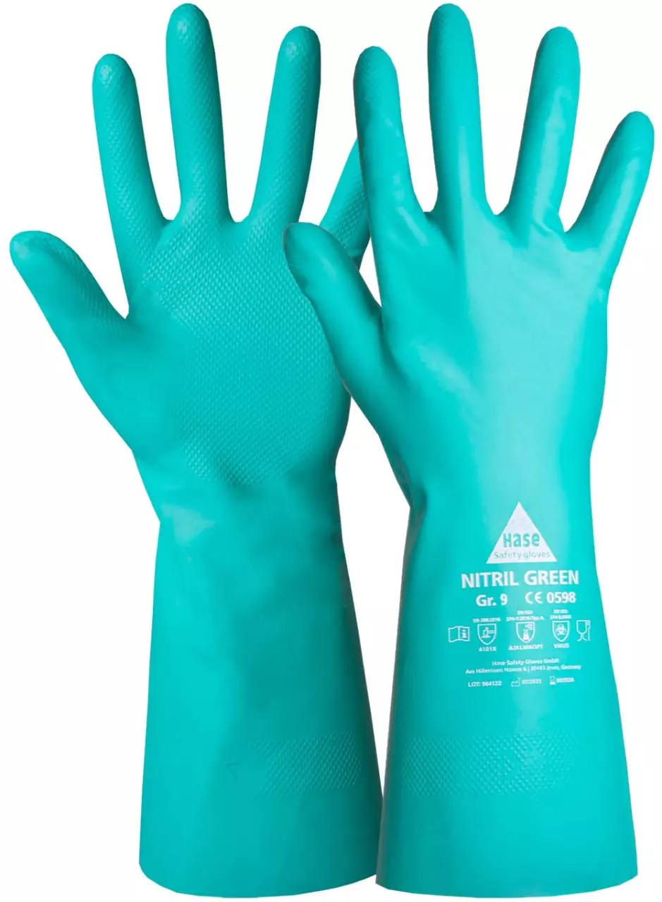 Hase Safety Gloves 904000, NITRIL GREEN Chemikalienhandschuhe, image 1, gallery thumbnail