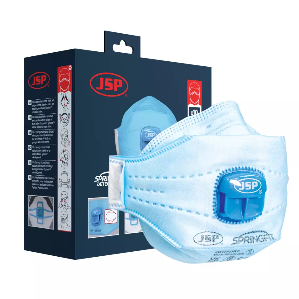 JSP BGA182-305-000, Springfit™ Detectable FFP3 with Typhoon™ valve, image 1, gallery thumbnail